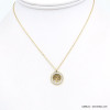 collier pendentif rond arbre de vie acier inoxydable strass 0119158