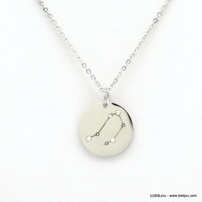 collier signe astrologique zodiaque constellation balance 0119242 argenté