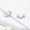 bijoux d'oreille ondulées métal strass coloré 0319576