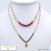 collier double-rangs layered oeil grec protecteur acier cristal pierre reconstituée 0119602