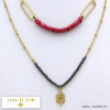 collier double-rangs layered oeil grec protecteur acier cristal pierre reconstituée 0119602 rouge bordeaux