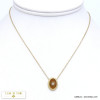 collier pendendif ovale pierre naturelle étoile polaire acier inoxydable 0120015