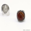 bague style western country cabochon pierre effet marbré métal strass 0419501