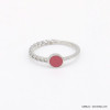 bague minimaliste demi-chaîne rigide métal émail coloré 0418034