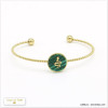 bracelet jonc ouvert corde serpent pierre acier inoxydable femme 0220527