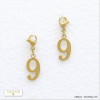 2 charms breloque chiffre neuf 9 acier inoxydable 0620540