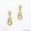 2 charms breloque chiffre six 6 acier inoxydable 0620543