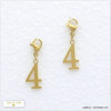 2 charms breloque chiffre quatre 4 acier inoxydable 0620545