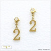 2 charms breloque chiffre deux 2 acier inoxydable 0620547
