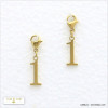 2 charms breloque chiffre un 1 acier inoxydable 0620548