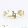 bracelet jonc multi-rangs serpent strass acier inoxydable femme 0221054