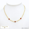 collier sequins cabochon pierre acier inoxydable femme 0121523