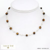 collier éclats pierre perles acrylique acier inoxydable femme 0121537
