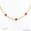 collier sequins cabochon pierre acier inoxydable femme 0121523 rouge bordeaux
