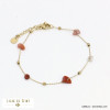 bracelet éclats billes pierre naturelle acier inoxydable femme 0221583