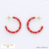 boucles d'oreilles créole ouverte acier inoxydable émail femme 0322031