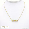 collier acier inoxydable barre horizontale billes pierre femme 0122025