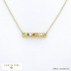 collier acier inoxydable barre horizontale billes pierre femme 0122025 multi