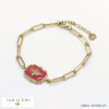 bracelet acier inoxydable abeille émail chaîne mousqueton trombone femme 0222020
