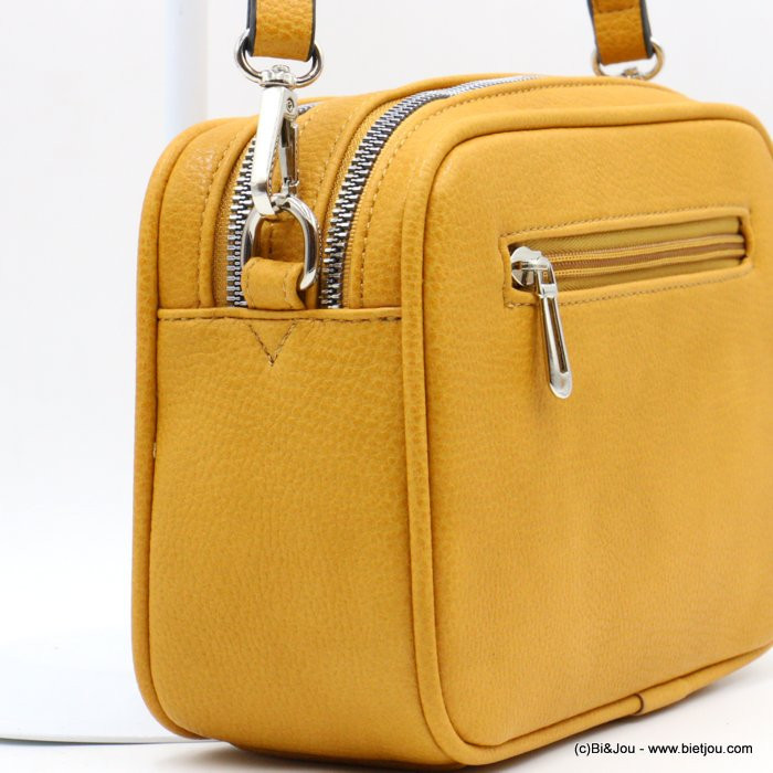 SAC BOX FLORA&CO SIMILI-CUIR GRAINÉ POMPON TASSEL FEMME 0922053 jaune