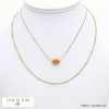 collier double-rang acier inoxydable pierre ovale femme 0122074