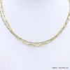 collier double-rang acier inoxydable émail femme 0122090 blanc