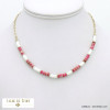 collier acier inoxydable surfeur rondelles pierre nacre chaine maillon ovale femme 0122028