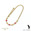 chaine de cheville acier inoxydable trèfle émail femme 0222070