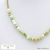 collier acier inoxydable surfeur disques céramique nacre femme 0122080 vert