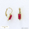 boucles d'oreilles acier inoxydable rococo pierre rectangulaire femme 0322041