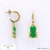 boucles d'oreille demi-créoles acier inoxydable ourson guimauve résine époxy femme 0322084