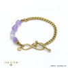 bracelet acier inoxydable infini pierre naturelle fermoir T toogle femme 0222037