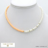 collier plage surfeur rondelles Heishi perles d'eau douce acier inoxydable 0122096