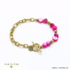 bracelet acier inoxydable nacre chaîne grosse maille fermoir T batonnet femme 0222135