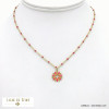 collier acier inoxydable fleur résine époxy femme 0122118