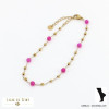 bracelet de cheville acier inoxydable billes pierre 0222152