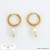 boucles d'oreille mini créoles perle eau douce acier inoxydable femme 0322112