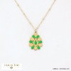 collier acier inoxydable gouttes résine époxy femme 0122144 vert