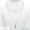 collier double-rang acier inoxydable serpent gravé femme 0122092
