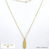 collier double-rang acier inoxydable serpent gravé femme 0122092 doré