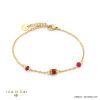 bracelet acier inoxydable rondelles billes facettées pierre véritable femme 0222507