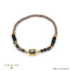 bracelet élastique acier inoxydable billes facettées pierre véritable strass cristal 0222509