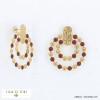 boucles d'oreille acier inoxydable double anneaux résine époxy femme 0322537