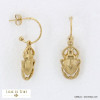 boucles d'oreille demi-créole acier inoxydable scarabée femme 0321035