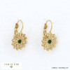 boucles d'oreille dormeuse acier inoxydable fleur strass femme 0322519