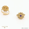 bague ouverte acier inoxydable fleur strass femme 0422525