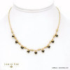 collier acier inoxydable grappes billes facettées pierre véritable femme 0122529