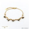 bracelet acier inoxydable grappes billes facettées pierre véritable femme 0222521