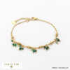 bracelet acier inoxydable grappes billes facettées pierre véritable femme 0222521