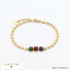 bracelet acier inoxydable chic disques pierre véritable femme 0222515